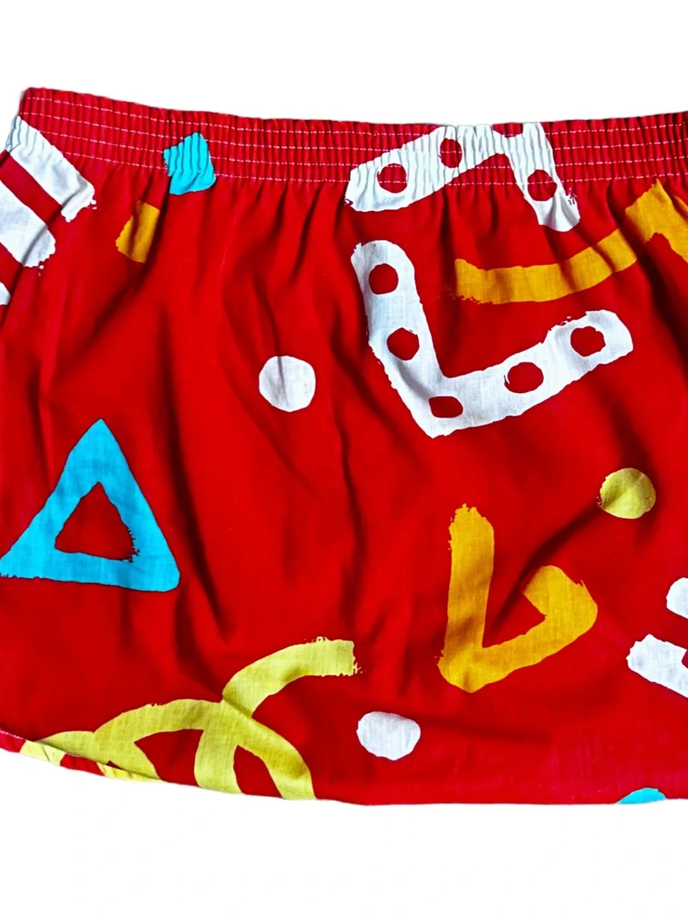 Mervyn’s ~ Men’s Large ~ Red W/ Multi-Colors Abstract ~ Retro ~ Boxer Shorts